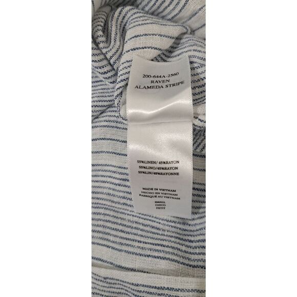 Rails Womens Small RAVEN  ALAMEDA Stripe Flutter Sleeve Blouse White Peasant Top - Picture 7 of 7